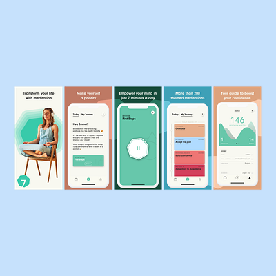 App Store Screenshot Inspiration | 7Mind Meditation & Sleep app screens app store app store screenshot mockup generator mockup tools