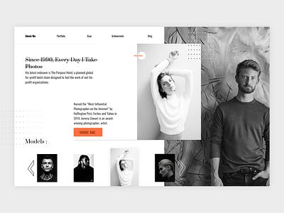 Black and White Photoghraphy design flat illustration landingpage minimal portfolio ui ux vector web website