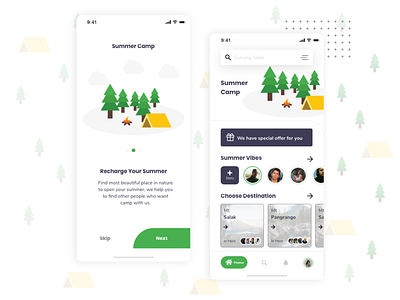 Summer Camp camp design flat minimal mobile mobile ui modern summer ui uidaily uidesign uiux ux