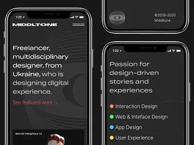 Middltone website mobile view. design logo middltone mobile mobile design mobile ui motion responsive ui ux web website