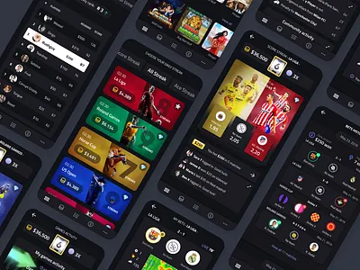 Sport Gambling Mobile App bet betting black dark mode design gambling mobile app mobile design sport ui user experience user interface ux