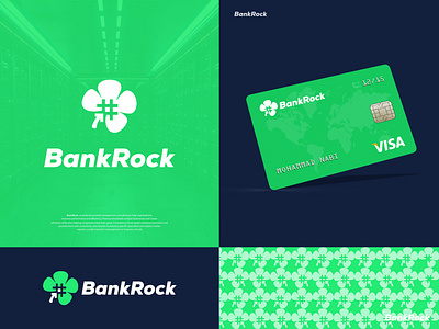 BankRock - Bank Credit Card Brand Identity Design app logo bank bank banking best logo bank logo brand branding identity brand guideline branding business clever smart modern company covid19 creative design credit card design finance minimalist logo money graphic design designer hash logo leaf logo logo design mark logomark brandmark vector