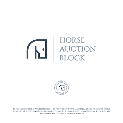 HORSE AUCTION BLOCK branding design flat illustration logo logo design minimal minimalist logo design ui vector