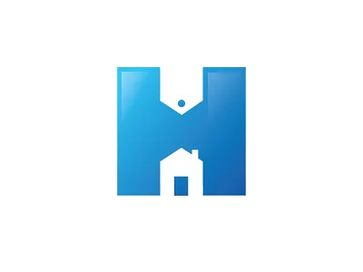H negative space monogram, H + house + tag logo commerce marketplace creative logo gradient h lettermark home house mark monogram symbol negative space price tag product services real estate