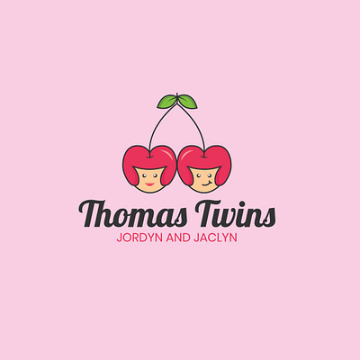 Twins cherry logo cherry cherry blossom cherry on the cake cherryblossom logo logo designer twin girl twin girl twins