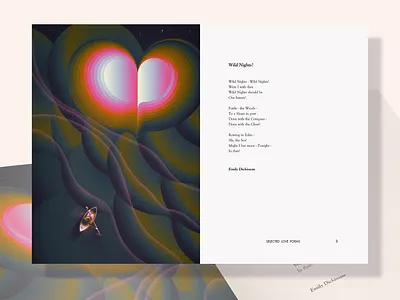 Wild Nights - love poems illustrated abstract adobe illustrator bauhaus book cover color dreamy emily dickinson geometric illustration poster retro wflemming