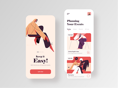 My Planner Mobile App app design ecommerce event app funny illustration ios app mobile app mobile app design planner sign in sign up task manager