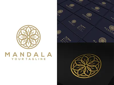 simple mandala logo design arabic asian boutique business circle decoration decorative design element emblem floral flower indian logo mandala ornament round template vector vintage