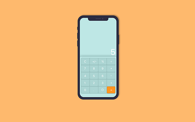 DailyUI #004 Calculator-Moderate Neumorphic Style apple bright calculator clay dailyui font green ios iphone x minimal moderate neumorphic orange sanfrancisco style ui ux ux design