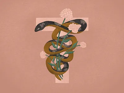 Letter T 36daysoftype design hand lettering illustration lettering procreate type typography