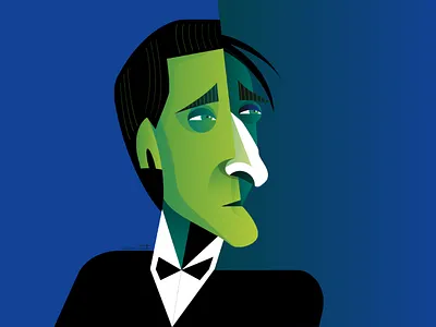 Adrien Brody brody character cubism geometric illustration illustrator pianist portrait
