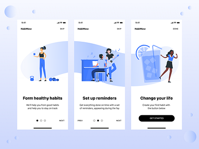 Daily UI #023 - Onboarding app concept daily 100 challenge daily023 dailychallenge dailyui design habit habit tracker habitapp ios iosapp onboarding onboarding screen onboarding ui ui