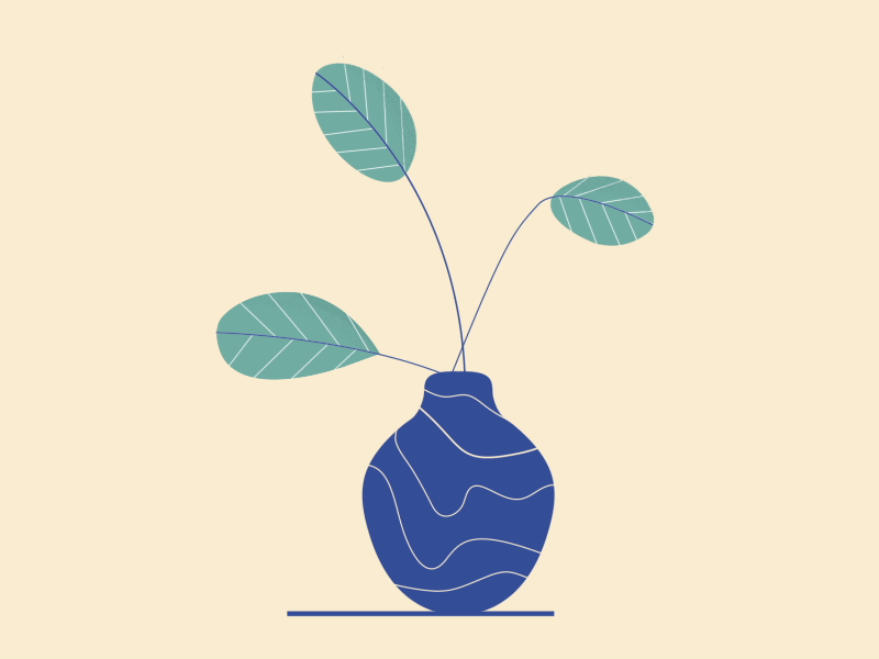 sway flowers. animation flowers green illustration sway vase