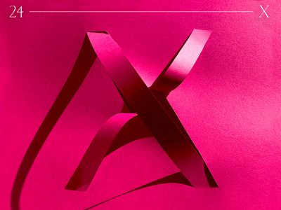 X | 36 days of type 36 days of type 36daysoftype alphabet branding custom type design goodtype graphic design handcrafted illustration letter magenta origami paper paper art papercut shadow type design typo typography