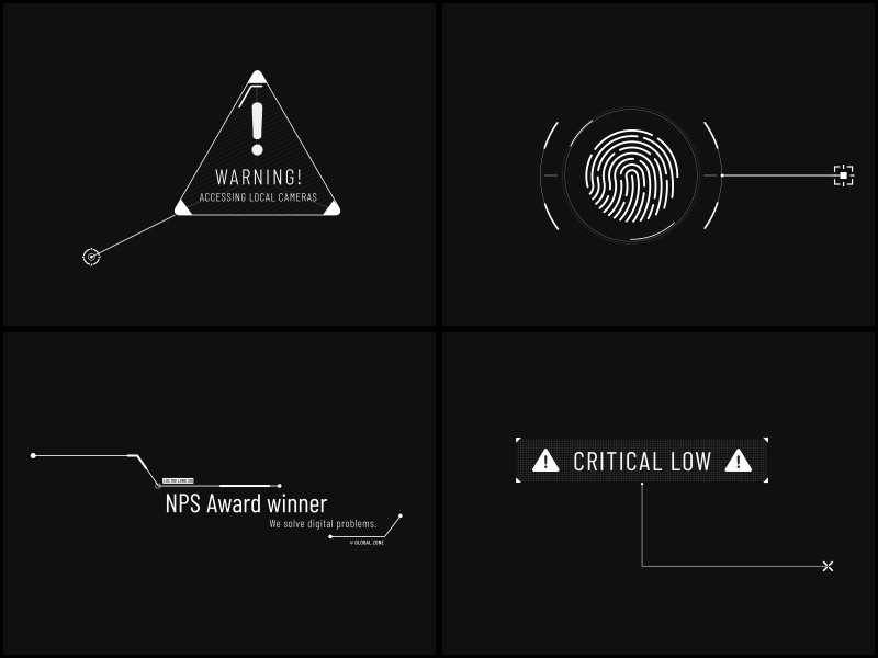 Hi-tech call-outs after affects call out callouts circle finger print hi tech lines sci fi triangle warning