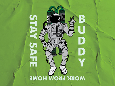 Stay Safe Buddy apparel art brand branding character clothing coronavirus design forsale illustration logo sale social distancing stay safe stayhome tshirt design vector virus work from home