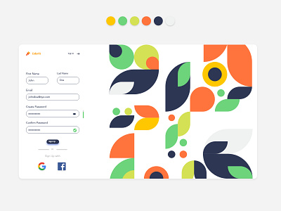 Sign Up - Colorit #DailyUI color dailyui pattern shapes signup ui uidesign visual