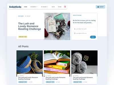 Of Books & Hooks Website - v2.0 blog books crafting crafts crochet knitting ui website websites