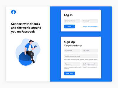 Facebook Login Screen facebook redesign fb log in log in screen login login design login page login screen sign in sign in form sign in page sign in screen sign in ui sign up sign up form sign up page sign up screen sign up ui signup