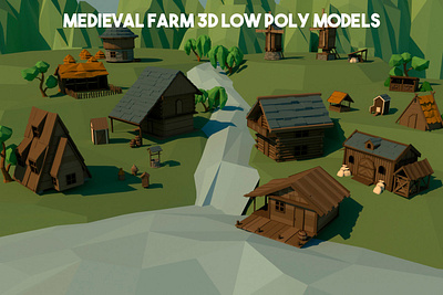 Medieval Farm 3D Low Poly Pack 3d game assets gamedev low poly low poly lowpoly lowpolyart