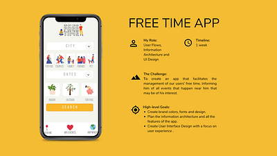 FreeTime App events free time interface ui design