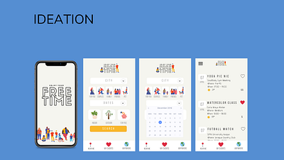 FreeTime App app design events illustration interface ui ux