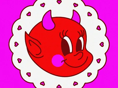 Sweet Satan baby devil cutie devil doily little devil satan vintage