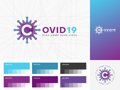 Covid19 Stay Home Save Lives blue c logo color corona corona logo coronavirus covid19 covid19 logo dirumahaja hospital logo medical logo physical distancing purple blue purple gradient purple logo social distancing virus logo who