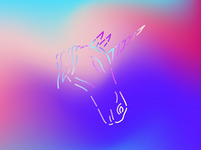 Unicorn gradient horn horse lines unicorn
