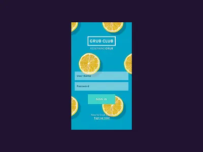 Food App Sign In app design food app uxui