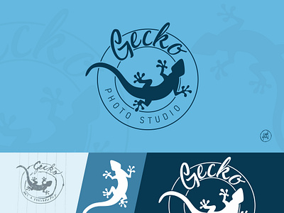 Gecko blue branding design logo simple vector