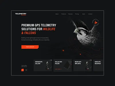 Telemetry Solutions – Website & App design branding design falcons gps gps tracker illustration landing page mobile app ui uiux ux web web design webdesign website wildlife