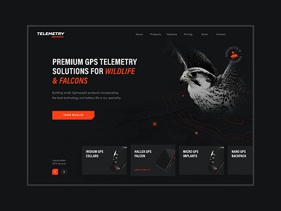 Telemetry Solutions – Website & App design branding design falcons gps gps tracker illustration landing page mobile app ui uiux ux web web design webdesign website wildlife