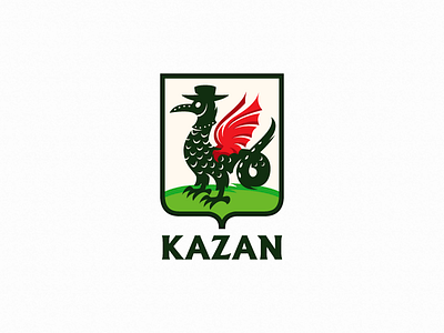 Kazan dragon illustration kazan logo logotype plague plague doctor quarantine stayathome zilant