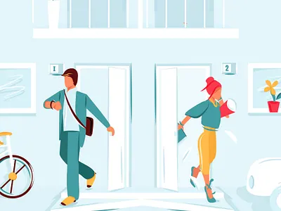 Just one wall away. – Before 2d coronavirus digitalart illustration illustrator isolation portrait vector