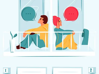 Just one wall away 2d coronavirus digitalart illustration illustrator isolation portrait vector