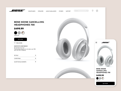 E-Commerce Shop - Daily UI 012 bose dailyui dailyui012 dailyuichallenge design digital e commerce shop ecommerce interfacedesign productpage single item singleitem ui userexperiencedesign webdesign