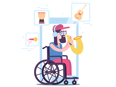 Quarantine time adobe illustrator design illustration musician quarantine saxophone vector