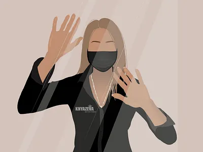 covid19 character corona coronavirus covid19 girl illustration mask