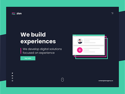 ZION Agency — Landing Page agency agency branding agency website branding dark ui ui uidesign uiux webdesign website z letter zion