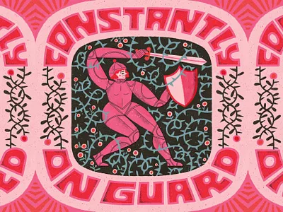 Guarded illustration lettering lettering art