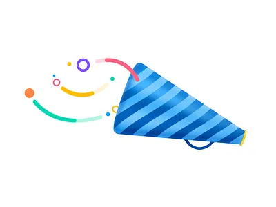 Megaphone 3d 3d art app design blog post bubbles colorful colors communication feedback handle illustration lines megaphone news respond shout speech talk waves wavey