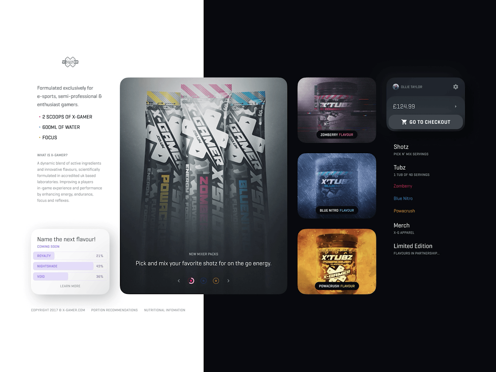 X-Gamer Concept: Transition design e comerce energy drink esports gamer gaming product store ui web website x gamer