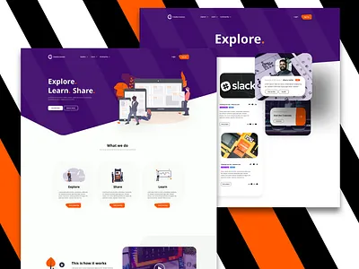Web design | Landing page | Design Community branding colours conversion rate optimisation explore illustration store design ui ux vector webshop
