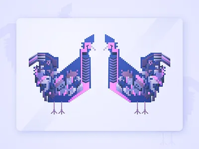 Chicken Geometric Illustration 2020 2d art art chicken colors contemporary design digital eclectic geometric gradients graphic design illustration ornament pink pixel purple shapes strange vector