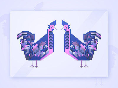 Chicken Geometric Illustration 2020 2d art art chicken colors contemporary design digital eclectic geometric gradients graphic design illustration ornament pink pixel purple shapes strange vector