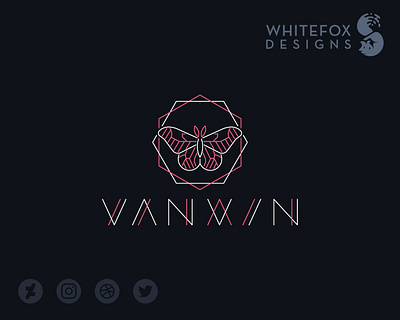 vanxin Logo branding butterfly design insect logo nature vaporwave vector