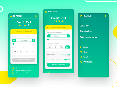Finacredi Loan Mobile Site app banking brasil brazil digital design finance interface design loan loan app loans mobile design mobile ui ui ui design ux design visual design
