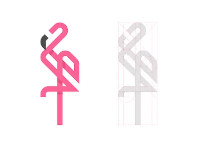 flamingo branding design illustration vector