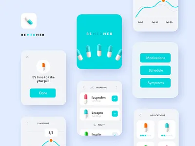 Medicine-Tracking Smartwatch App: Content Aware Layout adobe xd app apple watch challenge daily daily ui livestream medical medicine meds notification pills reminder smartwatch tutorial ui watch